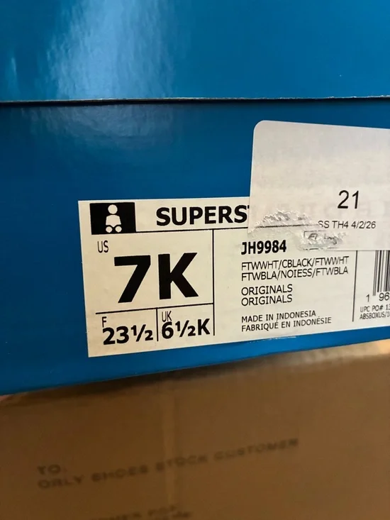 Adidas Kids' White & Black Superstar Sneakers with Side Strap - Picture 7 of 10